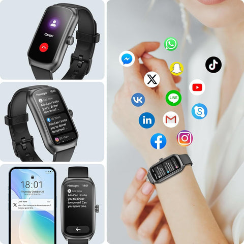 AMOLED Smart Watch – Unisex Fitness Tracker with Heart Rate, SpO₂ & Sleep Monitoring