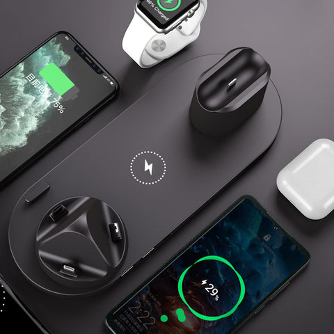 6-in-1 Wireless Charging Dock – Fast Charger for iPhone, Phone & Watch