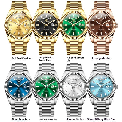 Luminous Waterproof Steel Business Wrist Watch