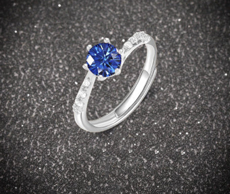 Women’s Blue Light Luxury Open Deep Niche Ring