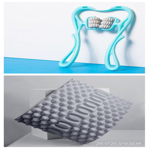 Six-Wheel Manual Neck Massager – Multifunctional Roller Massage Tool