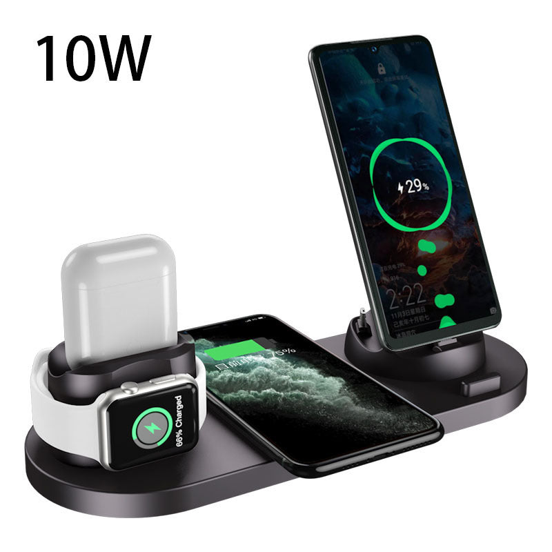 6-in-1 Wireless Charging Dock – Fast Charger for iPhone, Phone & Watch