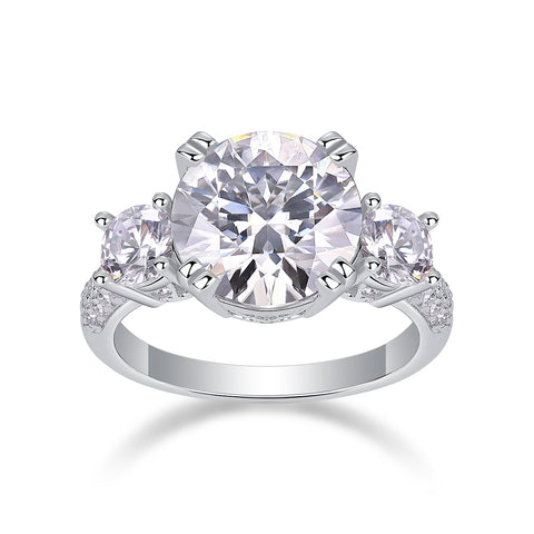 Dazzling Stars Ring – 5-Carat Moissanite, S925 Sterling Silver & Platinum-Plated