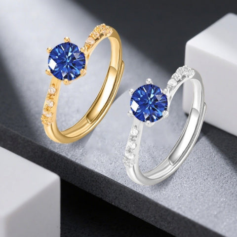 Women’s Blue Light Luxury Open Deep Niche Ring