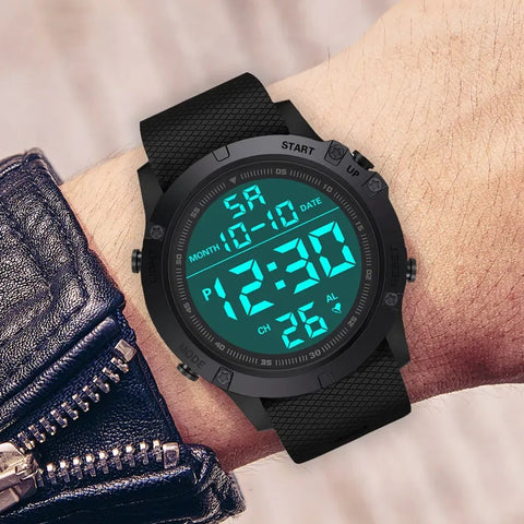Waterproof Digital Sports Watch – Military Tactical LED Wristwatch for Men