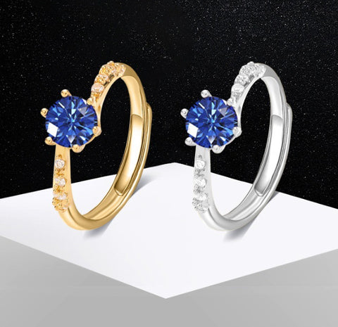 Women’s Blue Light Luxury Open Deep Niche Ring