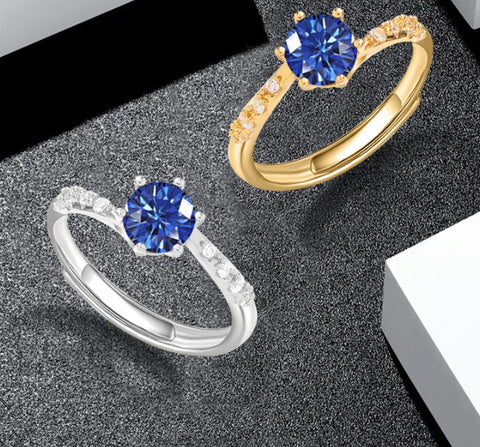 Women’s Blue Light Luxury Open Deep Niche Ring