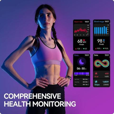 AMOLED Smart Watch – Unisex Fitness Tracker with Heart Rate, SpO₂ & Sleep Monitoring